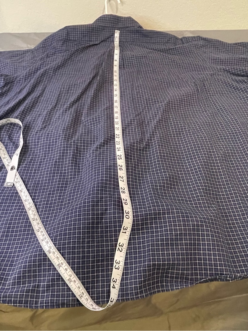 Ralph Lauren Navy and White Checked Button-Down Short Sleeve Shirt - Picture 6 of 6